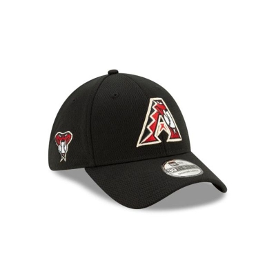 Black Arizona Diamondbacks Hat - New Era MLB Batting Practice 39THIRTY Stretch Fit Caps USA2684379